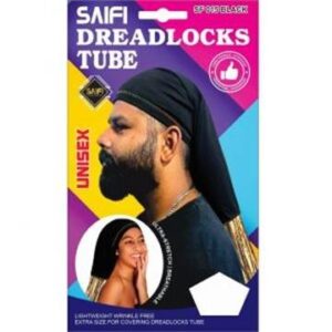 Tube pour dreadlocks noir unisexe