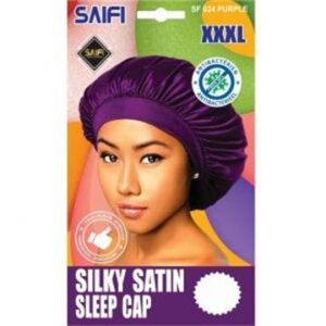 Bonnet de nuit en satin soyeux violet XXXL