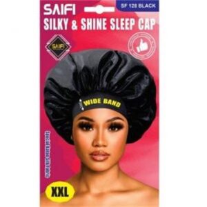 Bonnet de nuit en satin soyeux 128 noir