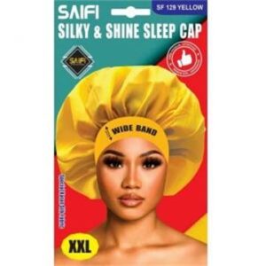 Bonnet de nuit en satin soyeux 129 jaune