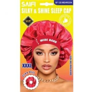 Bonnet de nuit soyeux et brillant 125 bordeaux