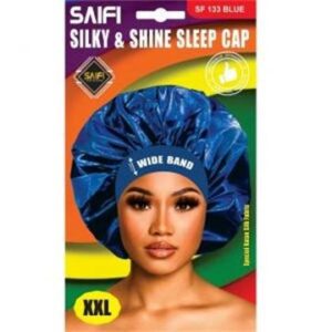 Bonnet de nuit en satin soyeux 133 bleu