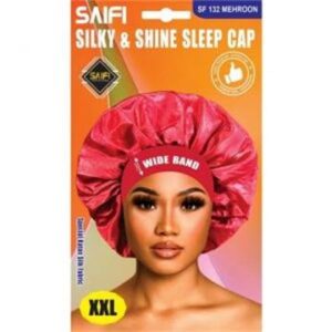 Bonnet de nuit en satin soyeux 132 bordeaux
