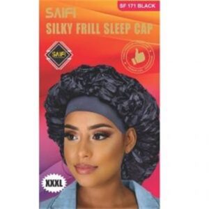 Bonnet de nuit en satin a fronces 171 noir