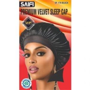 Bonnet de nuit premium en velours 179 noir XXXL