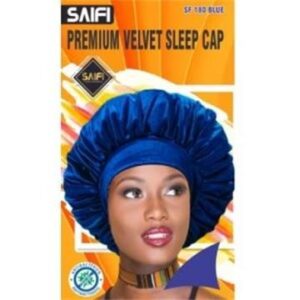 Bonnet de nuit premium en velours 180 bleu XXXL