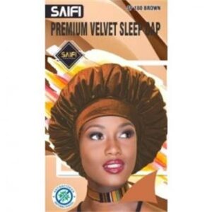 Bonnet de nuit premium en velours 180 marron XXXL