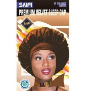 Bonnet de nuit premium en velours 180 brun foncé XXXL