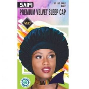 Bonnet de nuit premium en velours 180 bleu foncé XXXL