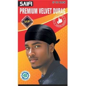 Durag premium en velours 181 noir