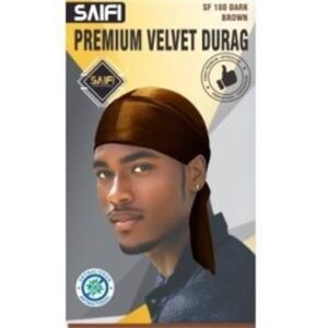 Durag premium en velours 182 brun foncé