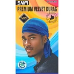 Durag premium en velours 182 bleu