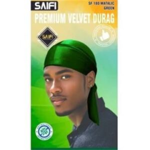 Durag premium en velours 182 vert métallisé