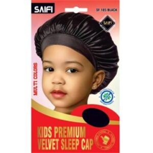 Enfants bonnet de nuit premium en velours 185 noir