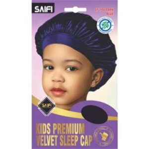 Enfants bonnet de nuit premium en velours 186 bleu foncé