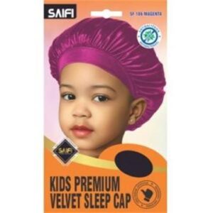 Enfants bonnet de nuit premium en velours 186 magenta