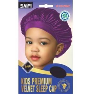 Enfants bonnet de nuit premium en velours 186 violet