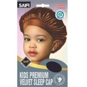 Enfants bonnet de nuit premium en velours 186 brun foncé
