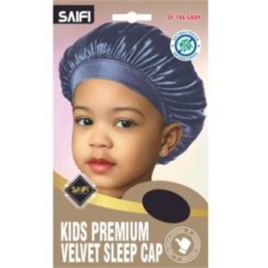 Enfants bonnet de nuit premium en velours 186 gris