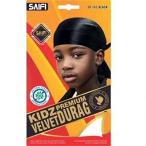 Kidz durag premium en velours 183 noir