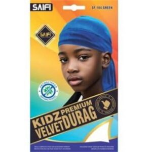 Kidz durag premium en velours 184 bleu