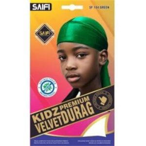 Kidz durag premium en velours 184 vert