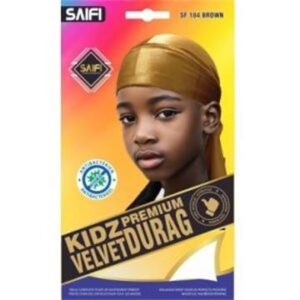 Kidz durag premium en velours 184 marron