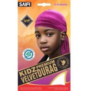 Kidz durag premium en velours 184 magenta