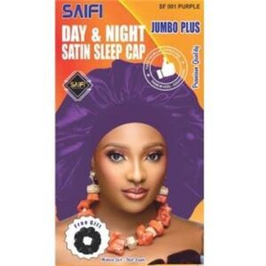 Bonnet de nuit en satin jour & nuit jumbo plus violet