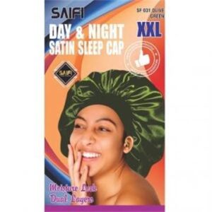 Bonnet de nuit en satin jour & nuit XXL vert olive