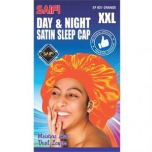 Bonnet de nuit en satin jour & nuit XXL orange