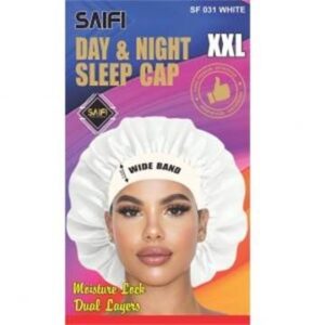 Bonnet de nuit en satin jour & nuit XXL blanc