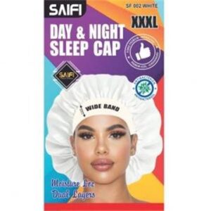 Bonnet de nuit en satin jour & nuit XXXL blanc