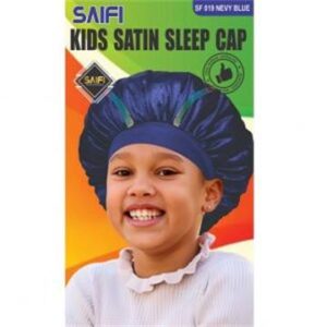 Enfants bonnet de nuit en satin SF019 bleu marine