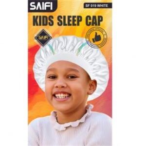 Enfants bonnet de nuit en satin SF019 blanc