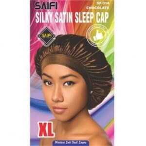 Bonnet de nuit en satin soyeux SF014 chocolat