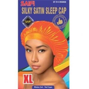 Bonnet de nuit en satin soyeux SF014 orange