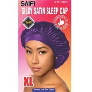 Bonnet de nuit en satin soyeux SF014 violet