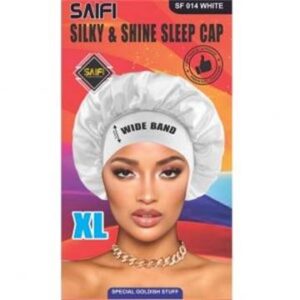 Bonnet de nuit soyeux et brillant SF014 blanc