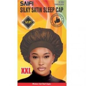 Bonnet de nuit en satin soyeux SF003 chocolat