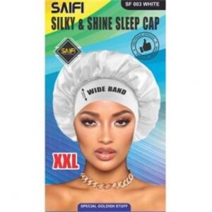 Bonnet de nuit soyeux et brillant SF003 blanc