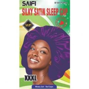 Bonnet de nuit en satin soyeux SF047 violet