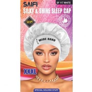 Bonnet de nuit en satin soyeux SF117 blanc